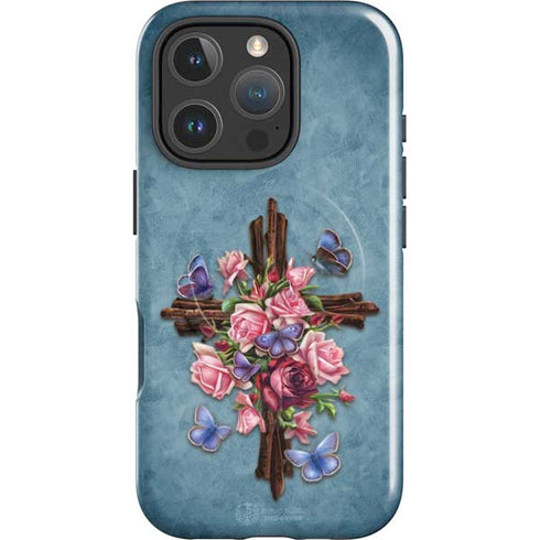 Flower Cross by Brigid Ashwood iPhone 16 Pro Magsafe Impact Case